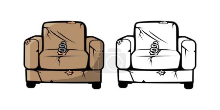 Diseño de sofá roto Ilustración vector eps formato, adecuado para sus necesidades de diseño, logotipo, ilustración, animación, etc..