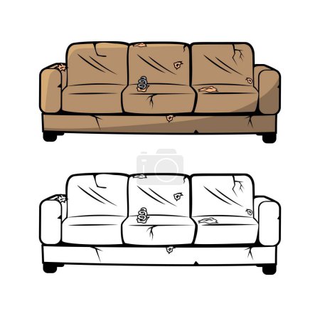 Broken Couch Design Illustration vector eps format , suitable for your design needs, logo, illustration, animation, etc.