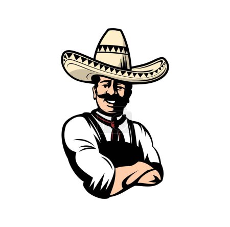 Mexican Chef Character Design Illustration Vektor eps-Format, passend für Ihre Designbedürfnisse, Logo, Illustration, Animation, etc.