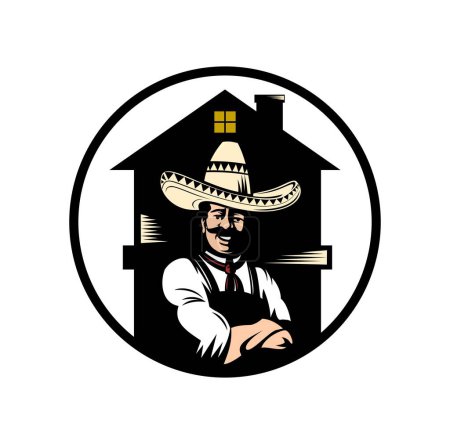 Chef mexicain Character Design Illustration vecteur eps format, adapté à vos besoins de conception, logo, illustration, animation, etc..
