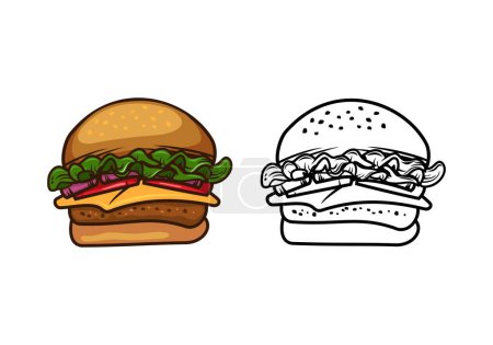 Burger Design Illustration Vektor eps Format, passend für Ihre Designbedürfnisse, Logo, Illustration, Animation, etc.