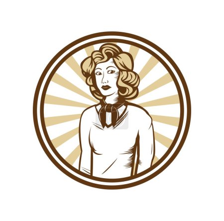Retro Frau Character Design Illustration