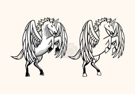 Unicorn Horse Character Design Illustration vector eps format , suitable for your design needs, logo, illustration, animation, etc.