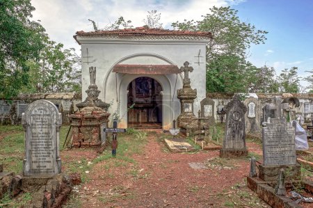 Photo for 06 09 2009 Vintae Cemetery  Graveyard In Our Lady Of Compassion Church  Piedade  Old Goa  Goa  India  Asia - Royalty Free Image