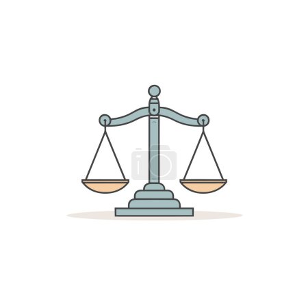 Illustration for A scale with a balance scale on top of it - Royalty Free Image