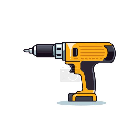Illustration for A cordless driller with a screwdriver on top of it - Royalty Free Image