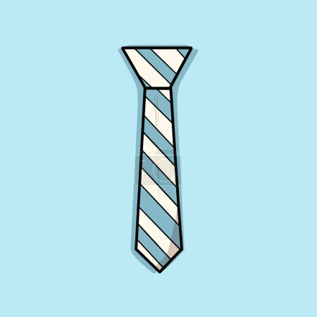 Eine blau-weiß gestreifte Krawatte auf blauem Hintergrund