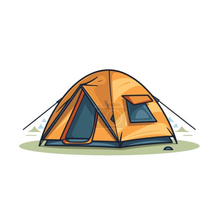 Illustration for A tent with the door open on a white background - Royalty Free Image