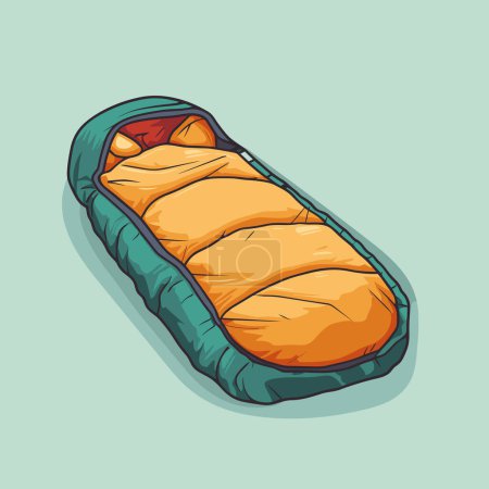 Illustration for A sleeping bag with a sleeping bag inside of it - Royalty Free Image