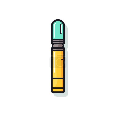 Illustration for A yellow tube with a green top on a white background - Royalty Free Image