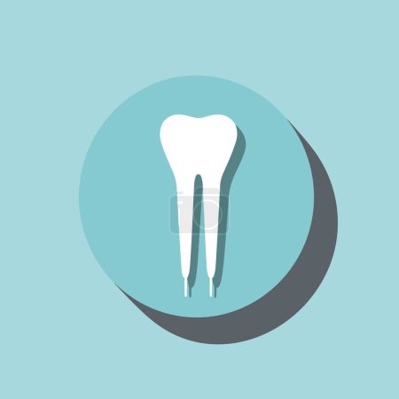 Illustration for A tooth in the middle of a circle - Royalty Free Image