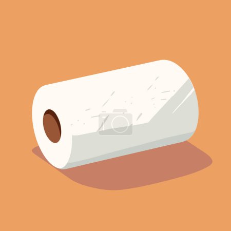 Illustration for A roll of toilet paper on an orange background - Royalty Free Image