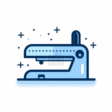 Ilustración de Un icono azul y blanco de una máquina de coser - Imagen libre de derechos