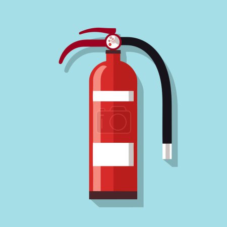 Ilustración de Un extintor rojo con una manguera conectada a él - Imagen libre de derechos