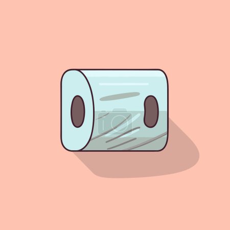 Illustration for A roll of toilet paper on a pink background - Royalty Free Image