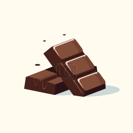 Illustration for A couple of pieces of chocolate sitting on top of each other - Royalty Free Image