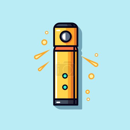 Illustration for A yellow lighter with bubbles coming out of it - Royalty Free Image
