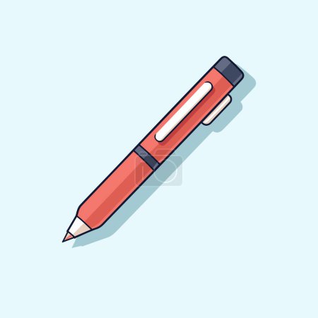 A red pen on a blue background