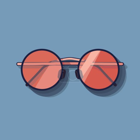 Téléchargez les illustrations : Une paire de lunettes de soleil sur fond bleu - en licence libre de droit