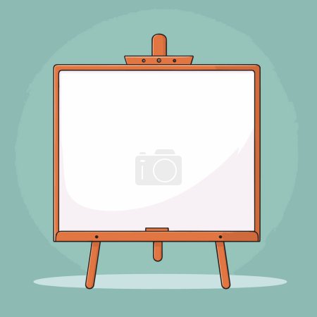 Illustration for A wooden easel with a white board on it - Royalty Free Image