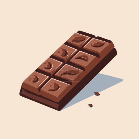 Ilustración de Una barra de chocolate con un bocado sacado de ella - Imagen libre de derechos
