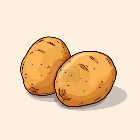 Illustration for A couple of potatoes sitting next to each other - Royalty Free Image