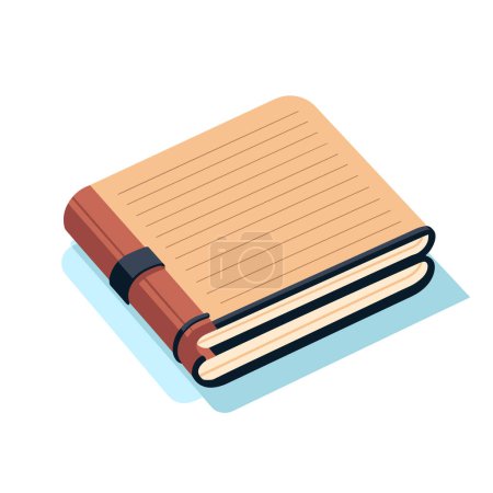 Illustration for A stack of books with lined paper on top - Royalty Free Image