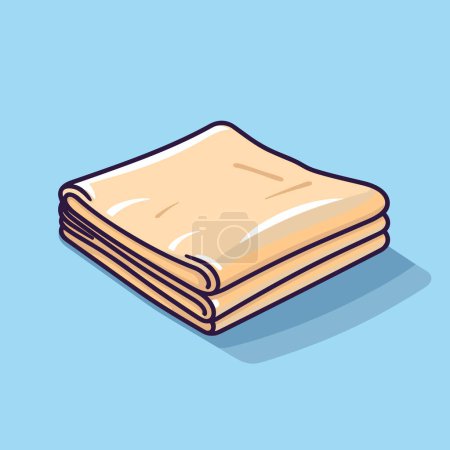 Illustration for A stack of folded towels on a blue background - Royalty Free Image