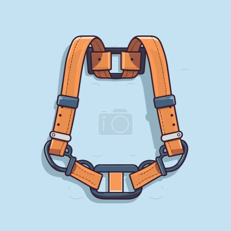Illustration for A brown harness with two straps on it - Royalty Free Image