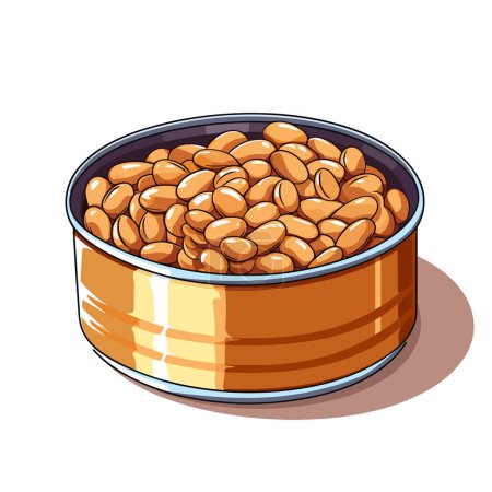 Illustration for A tin of peanuts on a white background - Royalty Free Image