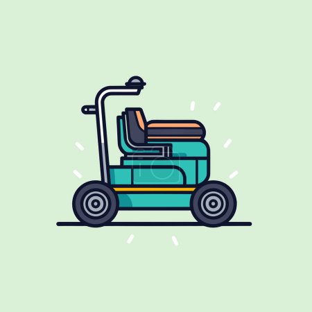 Illustration for A lawn mower with a seat on it - Royalty Free Image