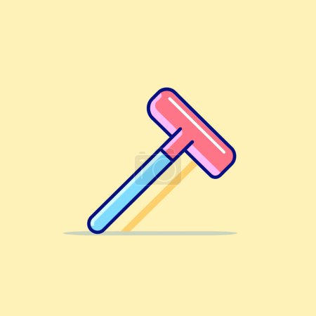 Illustration for A hammer hitting a nail on a yellow background - Royalty Free Image