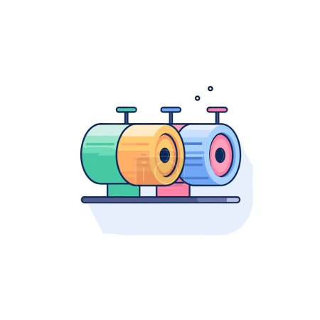 Illustration for A couple of colorful objects sitting on top of a table - Royalty Free Image