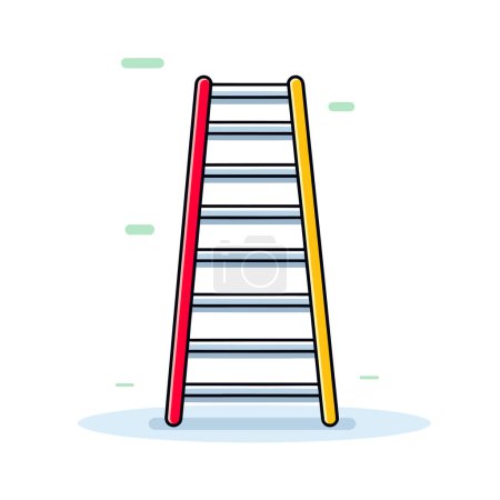 Illustration for A ladder with a red and yellow handle - Royalty Free Image