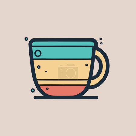 Illustration for A coffee cup with bubbles in it - Royalty Free Image
