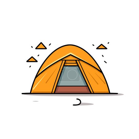 Illustration for A yellow tent with a door open - Royalty Free Image