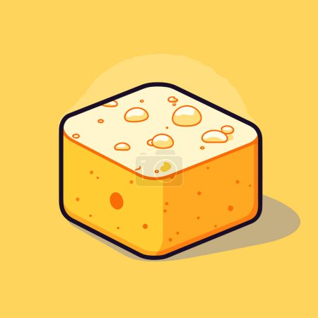 Illustration for A piece of bread with bubbles on it - Royalty Free Image
