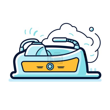 Illustration for A steam iron with steam coming out of it - Royalty Free Image