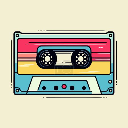 Ilustración de Una grabadora de cassette de la vieja escuela - Imagen libre de derechos