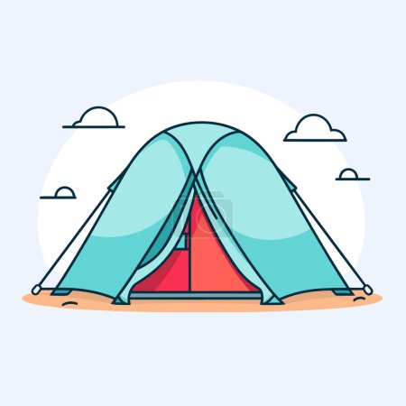 Illustration for A tent with a sky background - Royalty Free Image