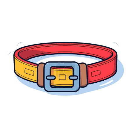 Illustration for A red belt with a yellow buckle - Royalty Free Image