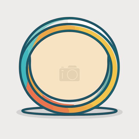 Illustration for A set of four colorful plates with a white background - Royalty Free Image