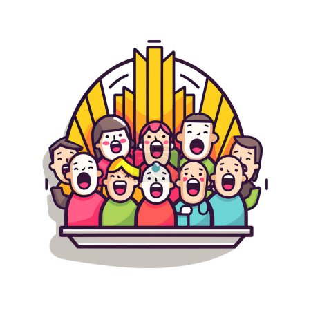 Illustration for A group of people that are singing together - Royalty Free Image