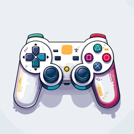 Ilustración de Controlador de videojuegos sobre fondo blanco - Imagen libre de derechos