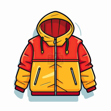 Illustration for A yellow and red jacket on a white background - Royalty Free Image