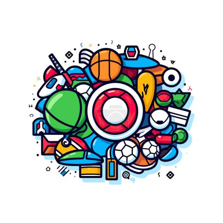 Illustration for A bunch of different items that are in the shape of a circle - Royalty Free Image