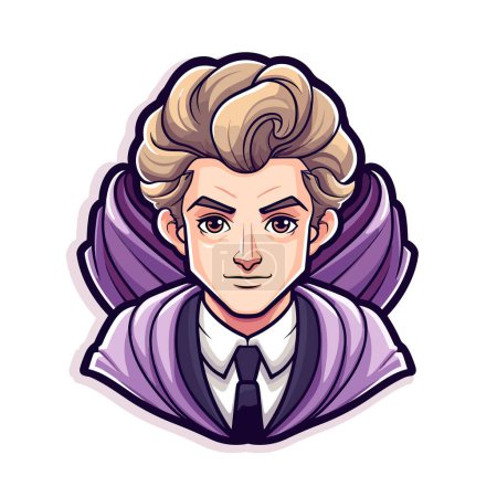Illustration for A man with blonde hair wearing a suit and tie - Royalty Free Image