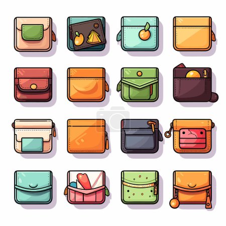Illustration for A bunch of purses that are on a white background - Royalty Free Image