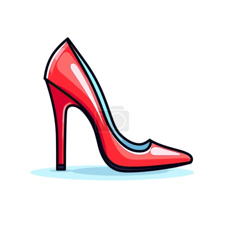 Illustration for A red high heeled shoe on a white background - Royalty Free Image