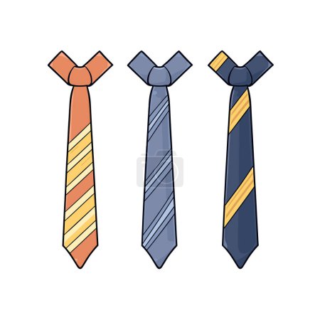 Ilustración de Tres corbatas están alineadas en fila. - Imagen libre de derechos